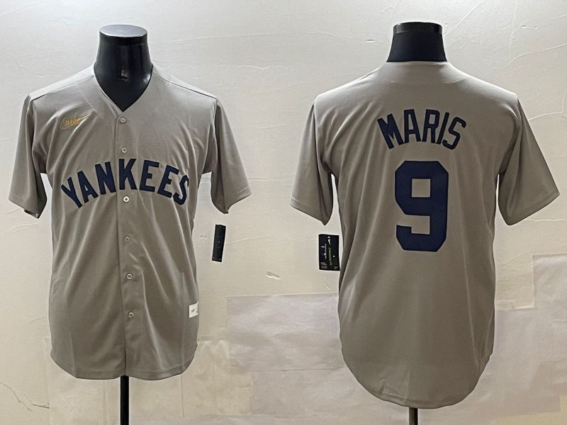 Men New York Yankees #9 Maris Grey Throwback Game 2025 Nike MLB Jersey style 2->new york yankees->MLB Jersey
